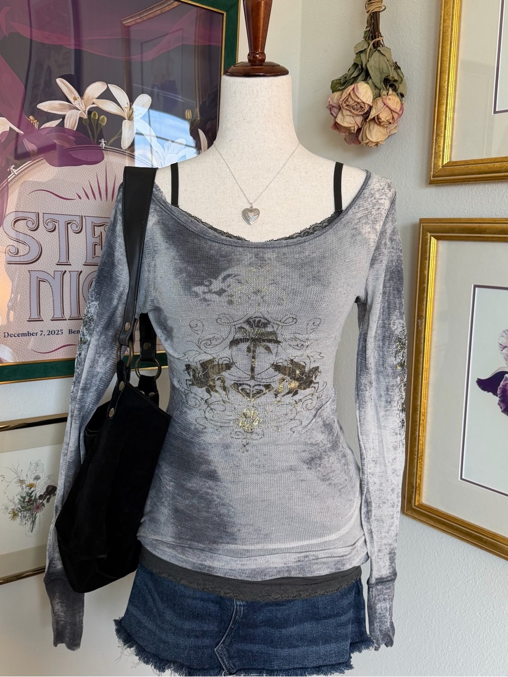 Roxy Y2K Fairy Grunge Long Sleeve Top Small